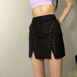 Suede Laced Skirt